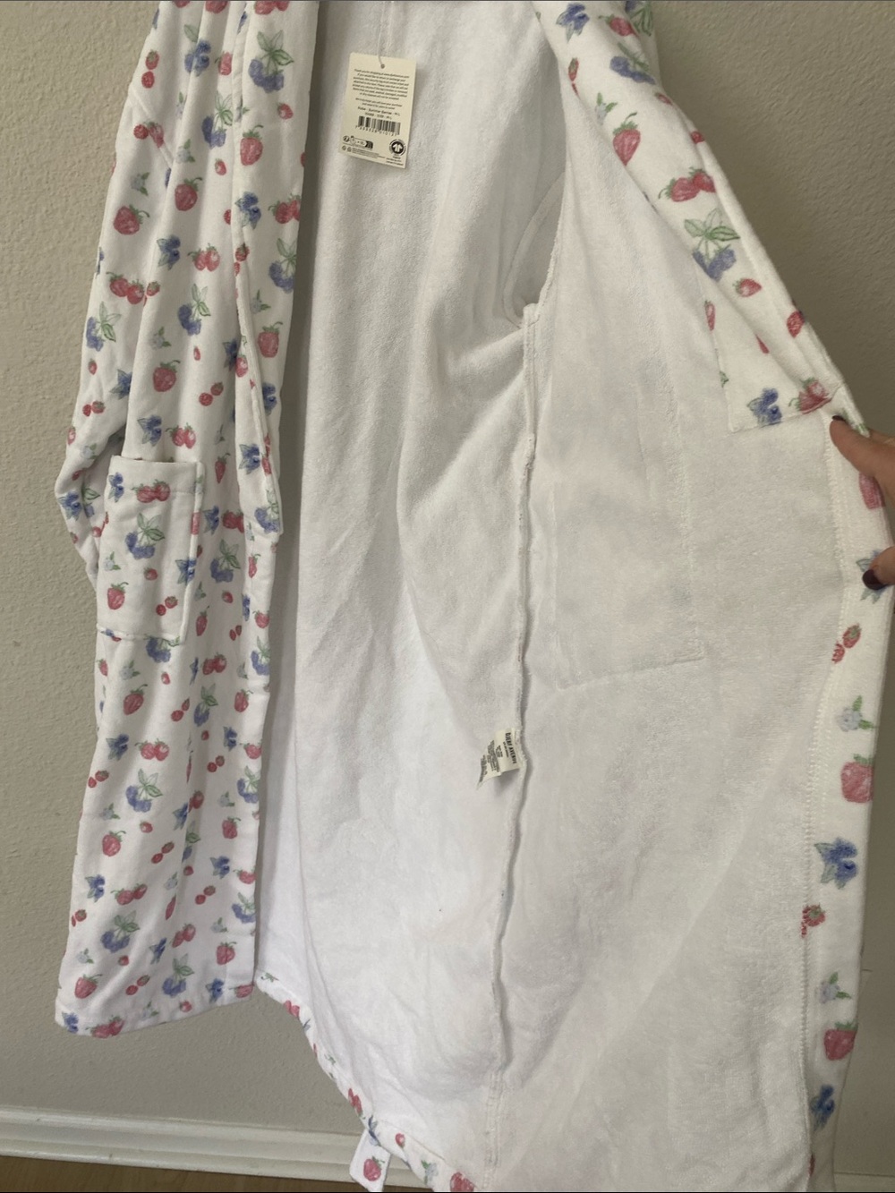 NWT Djerf Avenue Organic Cotton Terry Robe Summer Berries M-L - Picture 14 of 15